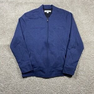 Mizzen + Main Fairway‎ Bomber Jacket Mens Medium Blue Navy Heather Full Zip